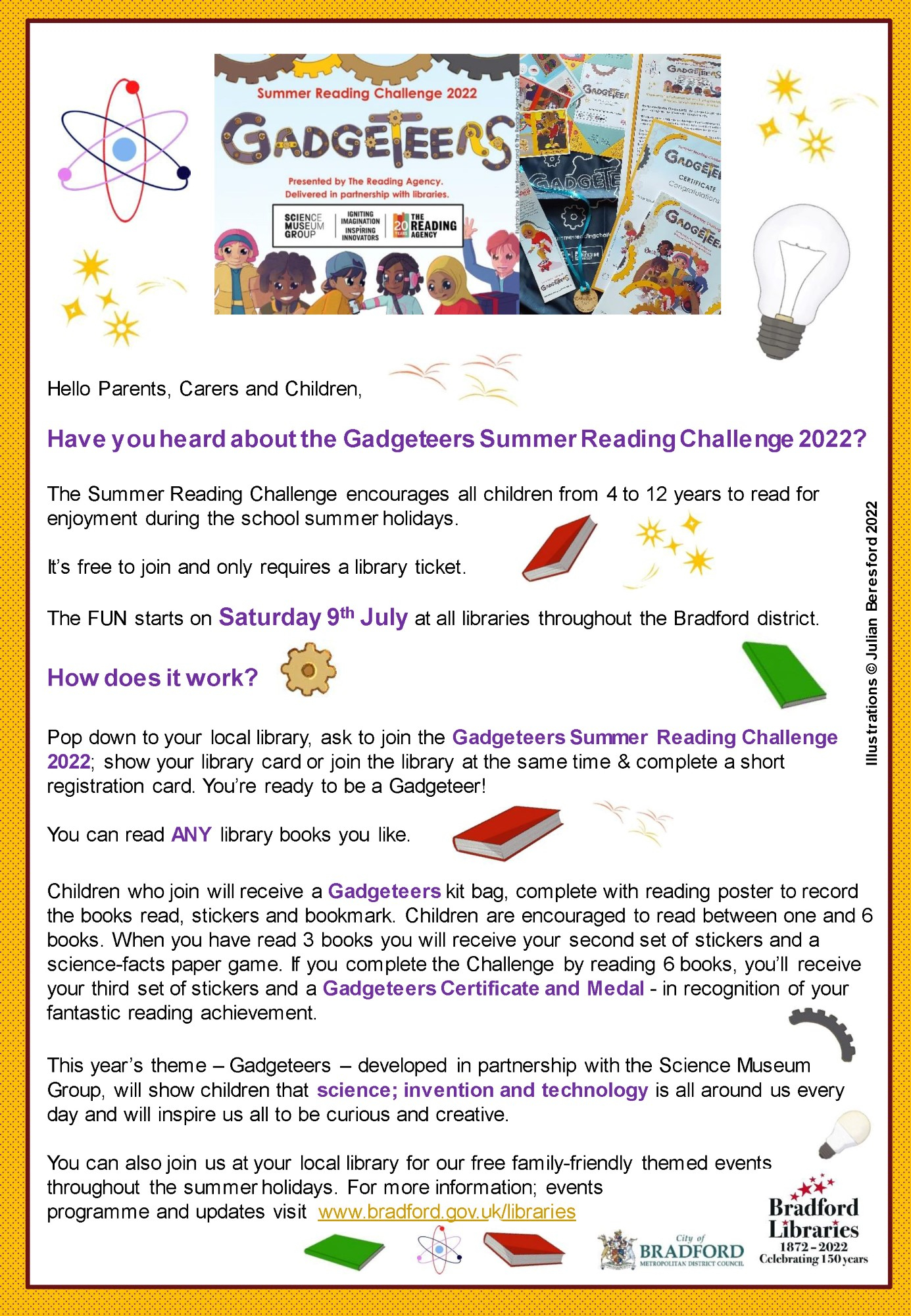Gadgeteers Summer Reading Challenge 2022 _ Flyer for ParentsCarersSchool Webpages _ June  2022
